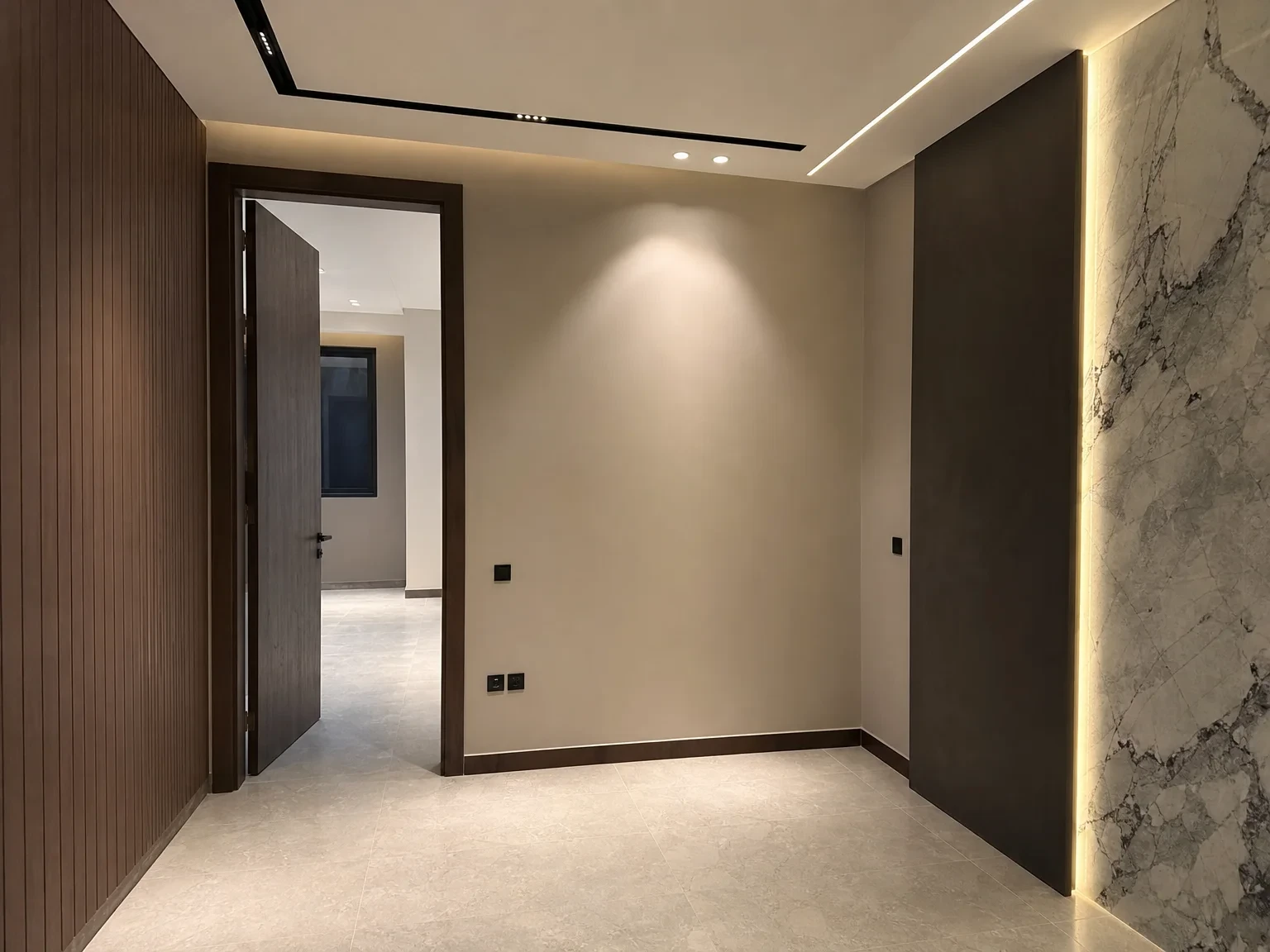 المساحة بعد استكمال التشطيبات