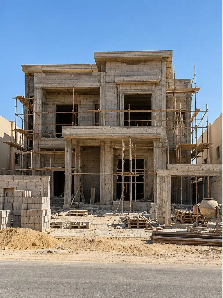المساحة قبل أعمال المقاولات والترميم في جدة